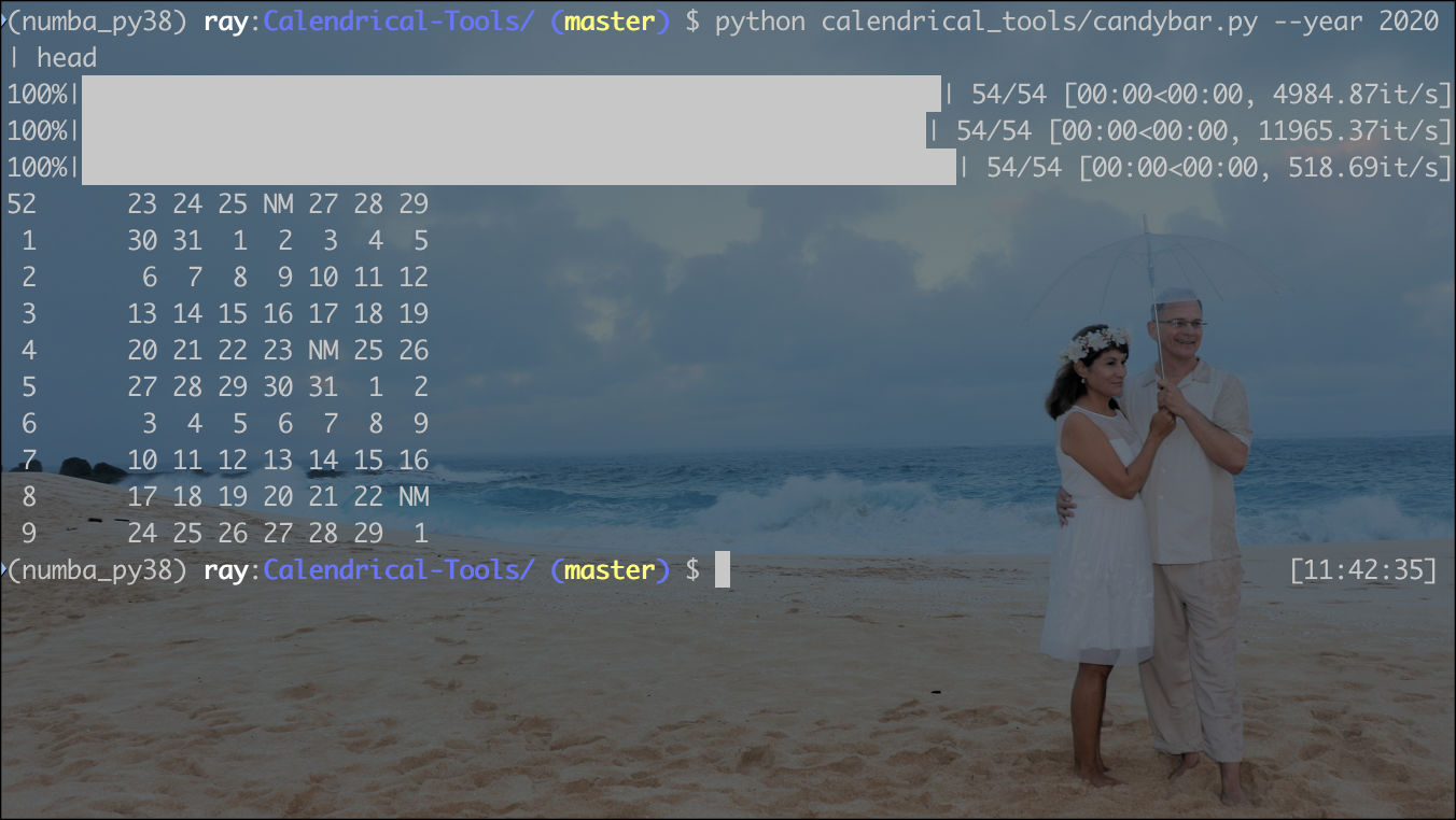 command line screenshot of candybar.py